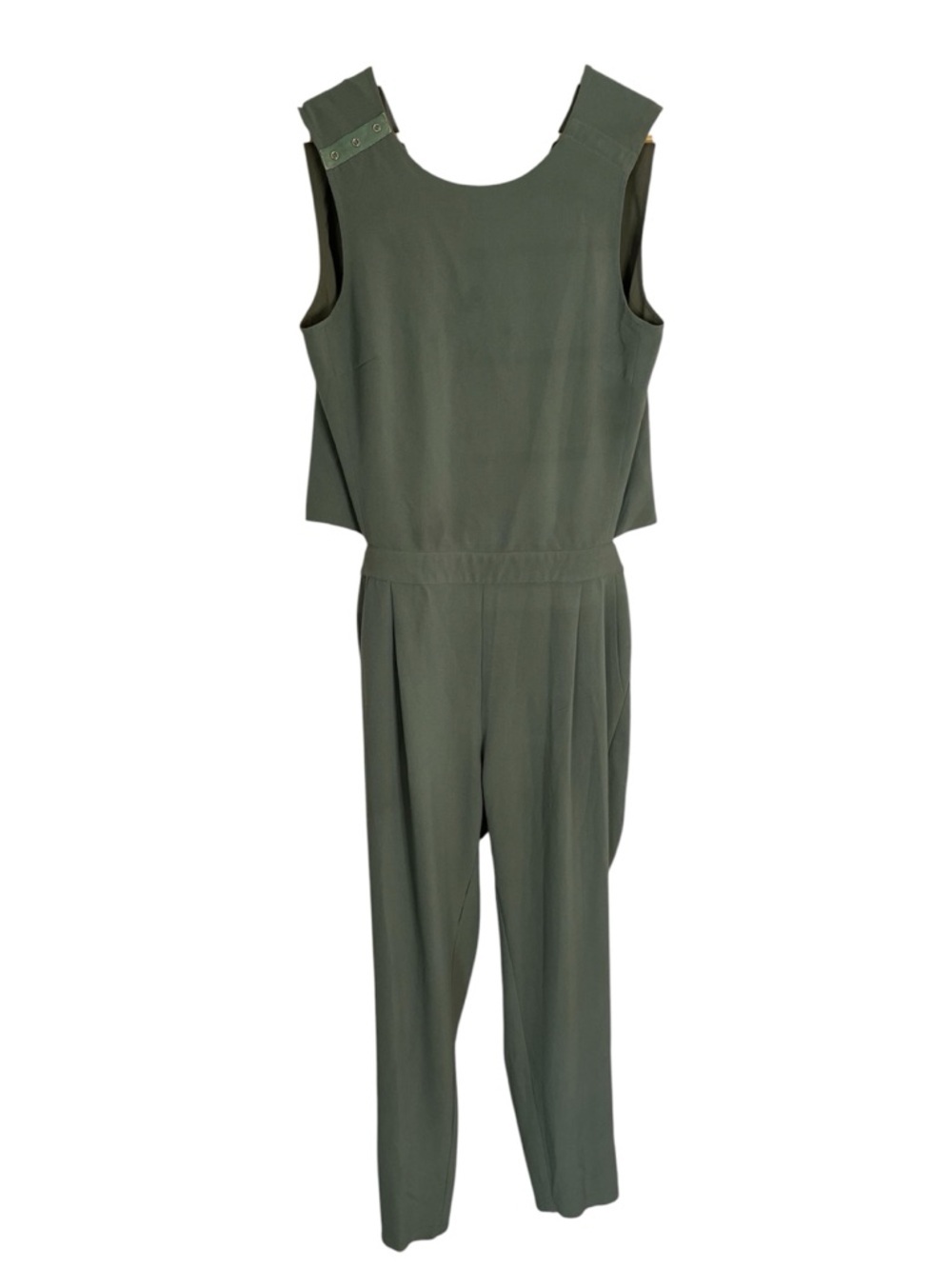 Blaque Label Olive Green Sleeveless Jumpsuit  Open Cross Back Revolve Medium